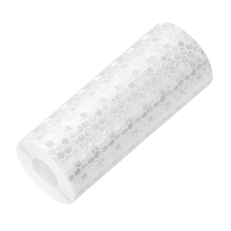 Reflective Tape PVC Strong Adhesive Safety Warning Reflector Tape, 10 Feet x 4 Inch Outdoor Waterproof Conspicuity Fit for Trailers Trucks Vehicles Bikes (White) White