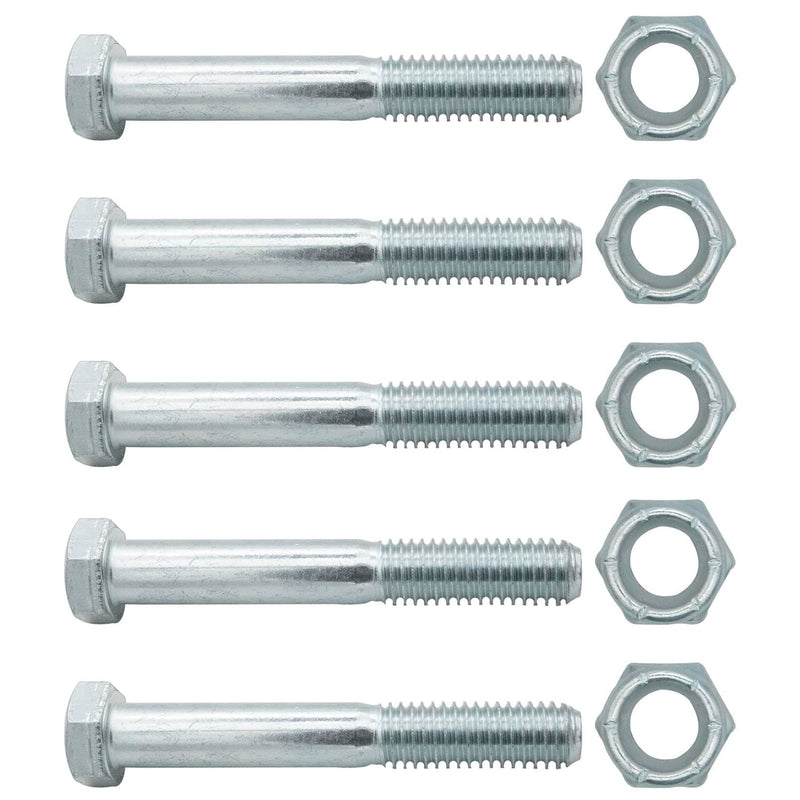 [Australia - AusPower] - 500101 Shear Bolts with Nylock Nuts Compatible with Rotary Cutters Grade 5 1/2" x 3-1/2" 5 Pack 