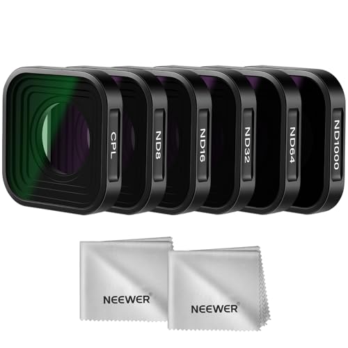 NEEWER ND Filter Set Compatible with GoPro Hero 13 12 11 10 9 Black, 6 Pack CPL Neutral Density (ND8/ND16/ND32/ND64/ND1000) Lens Filter Kit, Action Camera Accessories + 2X Cleaning Cloth Metal Frame 6 Packs ND+CPL w/Cleaning Cloth