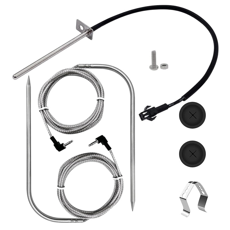 [Australia - AusPower] - Temperature Probe Part 801126, Upgraded 2-Pack Temp Meat Probe, Replacement for Char-Griller Gravity Fed 980 Charcoal Grill, with Probe Grommets and Probe Clip 