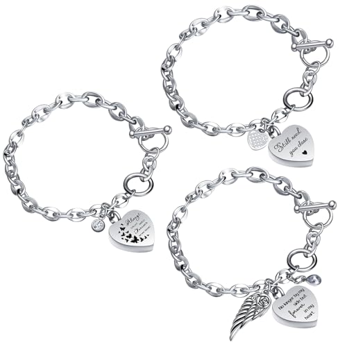 Ecation 3 Pcs Urn Bracelet for Ashes Cremation Ashes Bracelet White