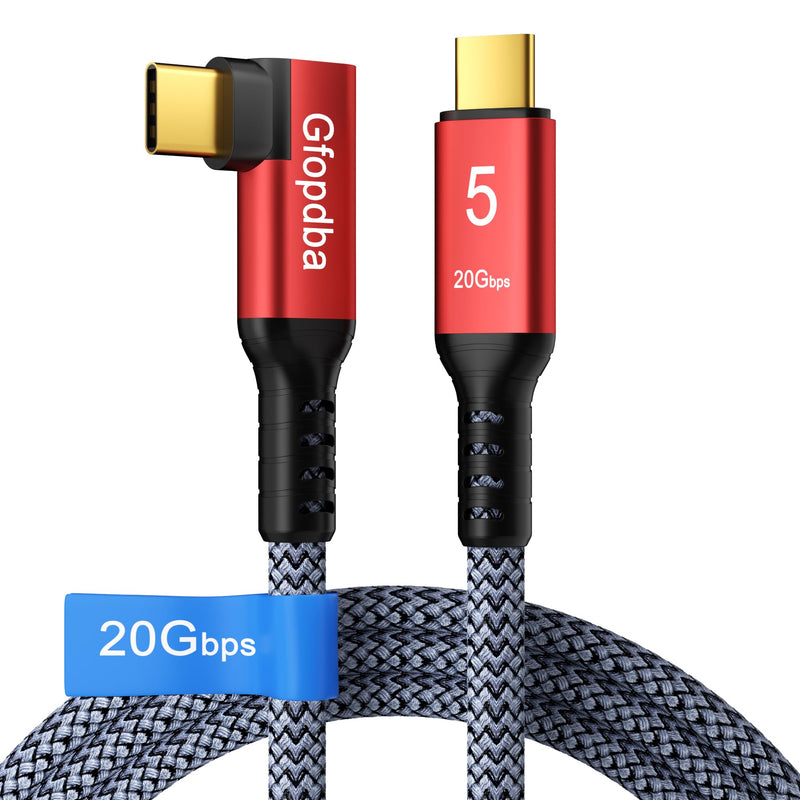 USB C Camera Tethering Cable for Right Angle Thunderbolt 5 Cable 15FT, Support 20Gbps, 240W PD, 4K@60Hz for Thunderbolt 4, iPhone 17, USB4, Canon, Sony, Nikon, Fuji, Mac mini M4 Right Angle 15FT