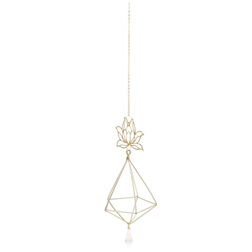 SUPVOX Window Hanging Sun Catcher with Crystal Prism Lotus Hanging Ornament Rainbow Maker for Home Office Garden Metal Frame Decor Easy Install