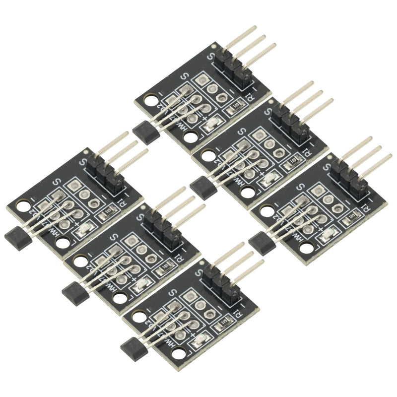 [Australia - AusPower] - 6Pcs Hall Effect Magnetic Sensor Module A3144 Hall Effect Sensor for Arduino PIC AVR Smart Cars DC 5V 