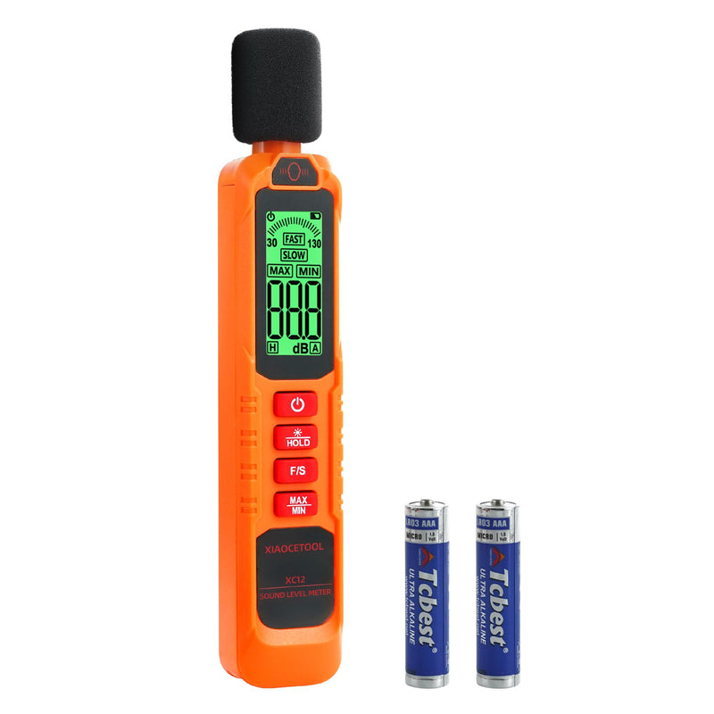 [Australia - AusPower] - Decibel Meter,Portable Db Meter, Noise Decibel Reader, Sound Level Meter for Monitor Noise Range 30-130dB Max/Min, Data Hold, with Backlight Screen, Use for Home, Courtyard, Public Place 