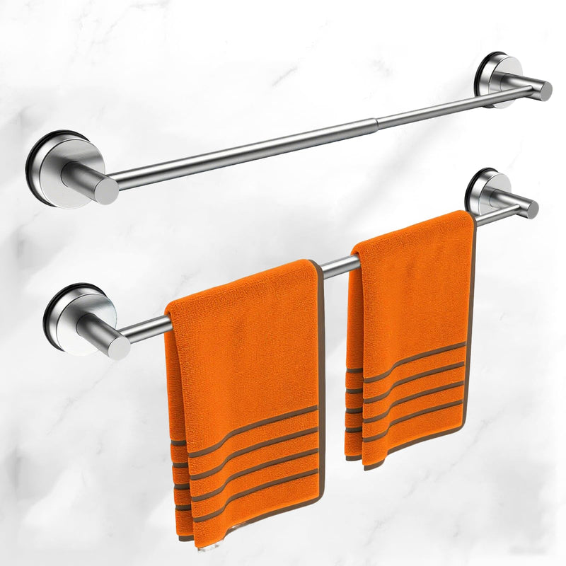 Large Towel Bar for Bathroom Wall,Adjustable 17~29 Inch Towel Racks for Bathroom Wall Mounted,Towel Holder for Glass Shower Door,Bathroom Accessories,Apparment Essentials,Home Decor-Silver(2pcs) 2pcs Silver