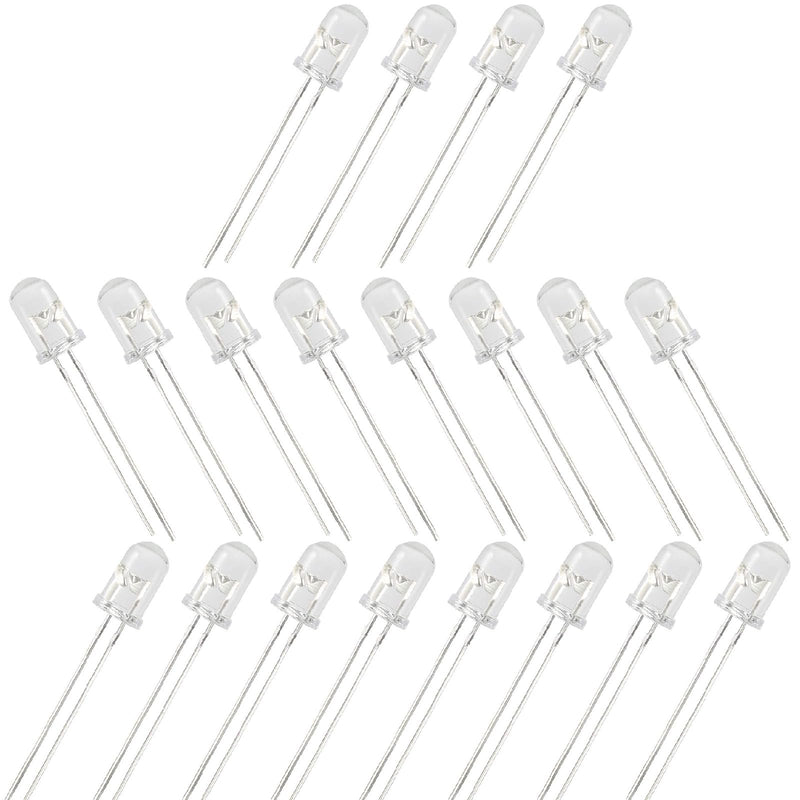 [Australia - AusPower] - 20Pcs PT334-6C 5mm Phototransistor Light Sensor - 400-1000nm Wavelength Range, 15-20mA Sensitivity for Optical Switches/Arduino Projects (Clear Round F5 3V) 