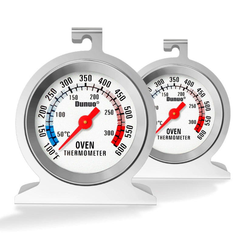 [Australia - AusPower] - 2-Pack Oven Thermometer for Gas Oven, 50-300°C/100-600°F Smoker Temperature Gauge with 304 Stainless Steel, Analog Instant Read Cooking Thermometer 