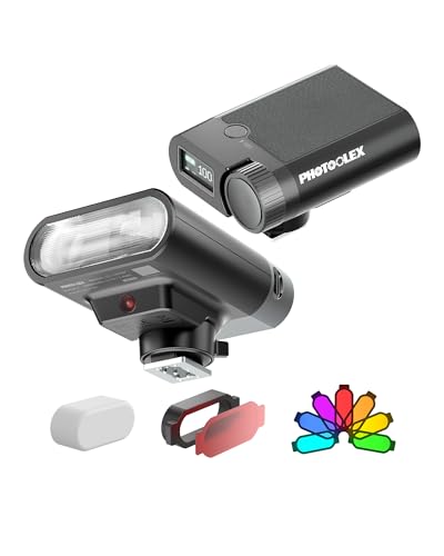 PHOTOOLEX G01 Mini Camera Flash GN16,10 Levels, 1.5s Recycle for Canon Sony
