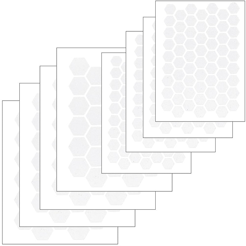 8Pcs 2 Styles Phone Grip Tape Clear Adhesive Traction Rubber Textured Hexagonal Shaped Waterproof Pre-Cut Non Slip Kit Finger Stickers Grip Tape for Handles Mouse Laptop Tablet Gaming DIY