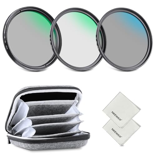 NEEWER 67mm ND Lens Filter Kit with Storage Case & Cleaning Cloth, UV CPL ND4, Multicoated Optical Glass, Aluminum Alloy Frame, Circular Polarizing Neutral Density Filter Set for Camera Lens