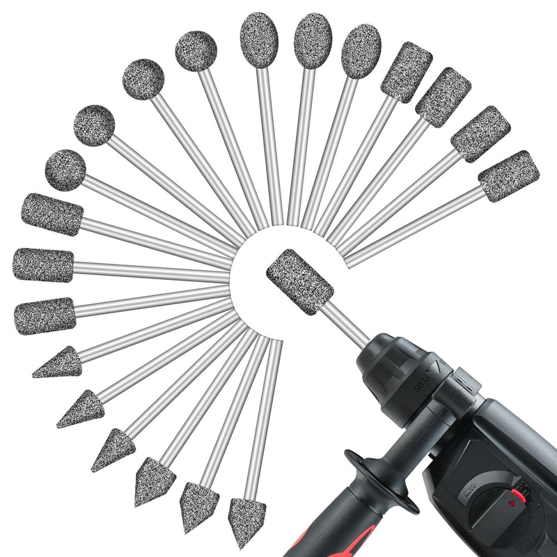 20-Piece Diamond Cutter Set, Diamond Burr Grinding Pins, Compatible with Dremel, Polishing and Accessory Set, 1/8 Inch Shank Diamond Cutter, Rotary Tool Kit for Engraving, Ceramics