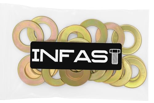 1/2" Grade 8, Yellow Zinc, ASTM F436, SAE, Flat Washer, Pack of 20 INFAST
