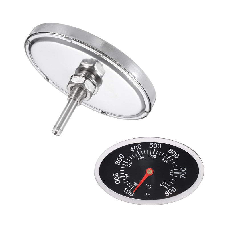 [Australia - AusPower] - MECCANIXITY Bimetal Thermometer with 0.13in Stainless Steel Stem & 75x48mm Size, 38-430°C Temperature Range, Shatterproof Glass Lens - Industrial Grade 