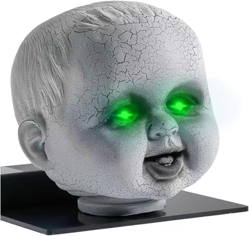 Green Creepy Doll Head EMF Device by Magical Magic House for paranormal ghost hunting