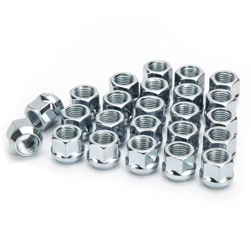 Edinstry M14x1.5 open-end acorn bulge lug nuts, zinc-finish steel wheel nuts with 3/4-inch hex and conical seat