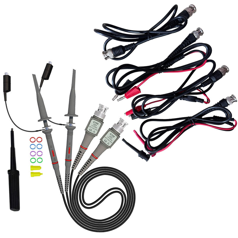 [Australia - AusPower] - Universal Oscilloscope Probe Kit, 100MHz Oscilloscope Clip Probes with Accessories Kit, 6PCS Test Lead Kit 