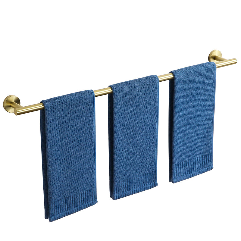 SAYAYO Towel Racks for Bathroom, 31.5 Inch Towel Bar Brushed Gold, Towel Rod Wall Mount, SUS304 Stainless Steel Towel Holder (29 Inch Total Length) 31.5" (29" Hanging Length)