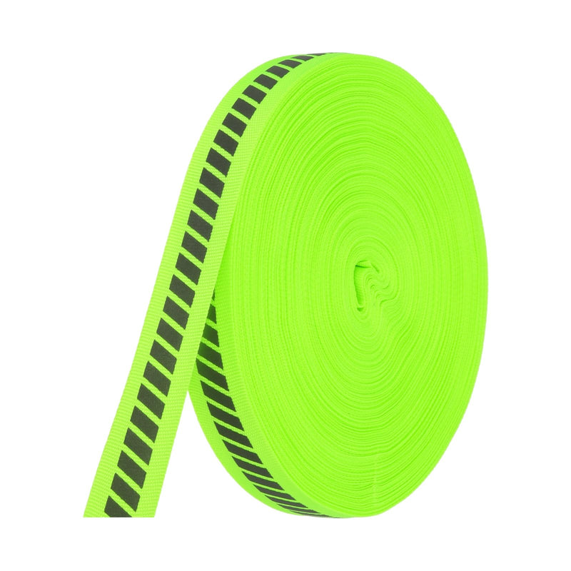 PATIKIL Reflective Tape Strip, 0.8" x 150FT High Visibility Fabric Stripe Florescent Webbing Ribbon Sew on Warning Safety Tape for Bags Clothing Raincoats, Green 0.8"x 150FT