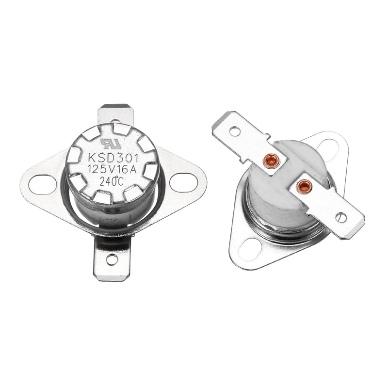 [Australia - AusPower] - uxcell 2 Pcs KSD301 Thermostat 240°C/464°F 16A Normally Closed N.C Adjust Snap Disc Temperature Switch for Microwaves,Oven,Coffee Maker,Ceramic Material 