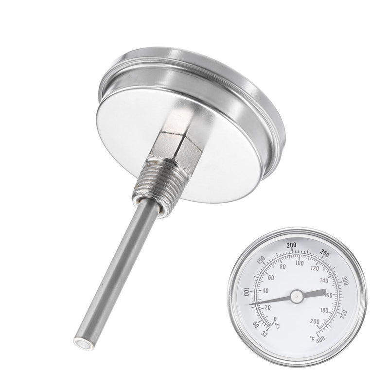 [Australia - AusPower] - MECCANIXITY Bimetal Thermometer with 2.75in Stainless Steel Stem & 2.28in Dial, 0-200°C Temperature Range, Shatterproof Glass Lens - Industrial Grade 1 