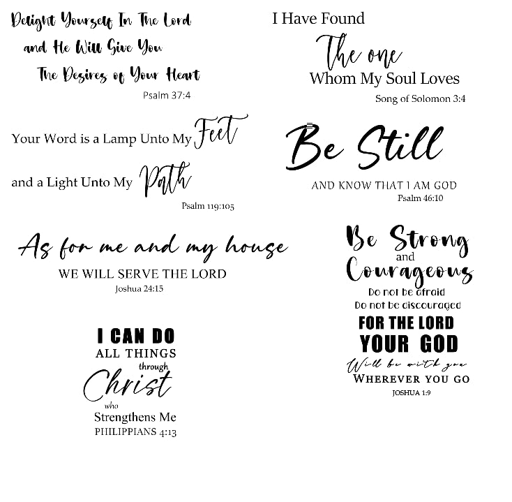 iinuu Bible Verse Wall Stickers Set, 7 Inspirational Scripture Wall Decals with Faith & Blessing Quotes, Christian Wall Art for Home, Bedroom, Nursery, Office or Church Decor Bible Verse Set