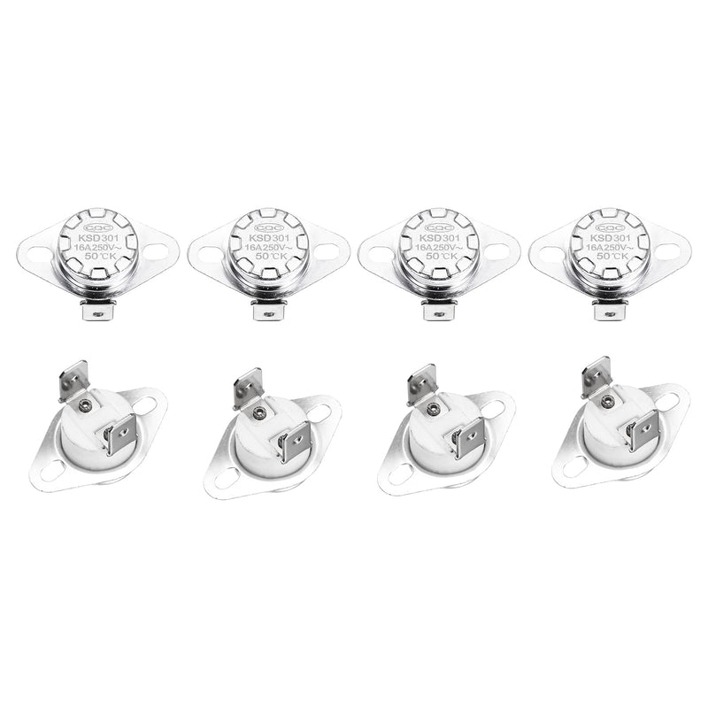 [Australia - AusPower] - uxcell KSD301 Thermostat 50℃/122°F 16A Normally Open N.O Temperature Switch for Microwaves,Oven,Coffee Maker 8 Pcs,Ceramic Material 
