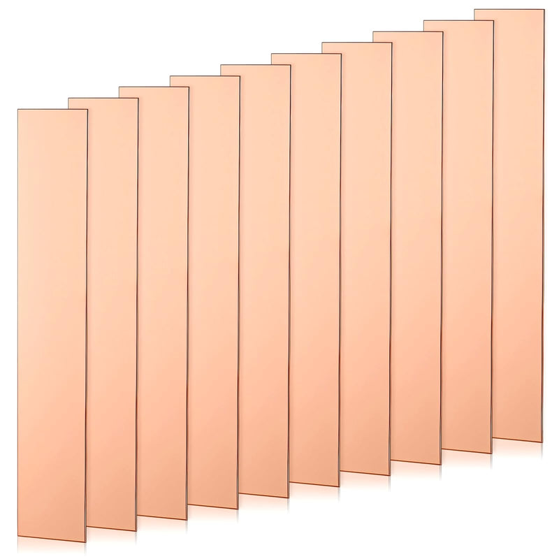 [Australia - AusPower] - 10 Pcs Pure Copper Anode Sheet 99.95% Copper Strip Copper Plate Electrode Strip for Plating and Electroplating Jewelry Plating(1x25x150mm/0.04"x1"x6") 