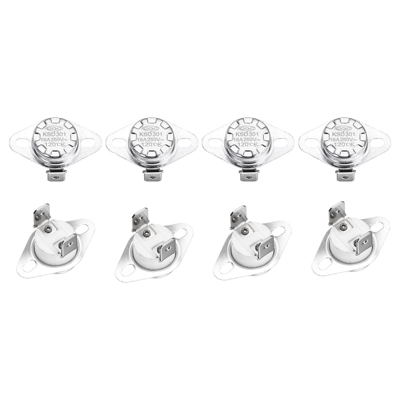 [Australia - AusPower] - uxcell KSD301 Thermostat 120℃/248°F 16A Normally Open N.O Temperature Switch for Microwaves,Oven,Coffee Maker 8 Pcs,Ceramic Material 