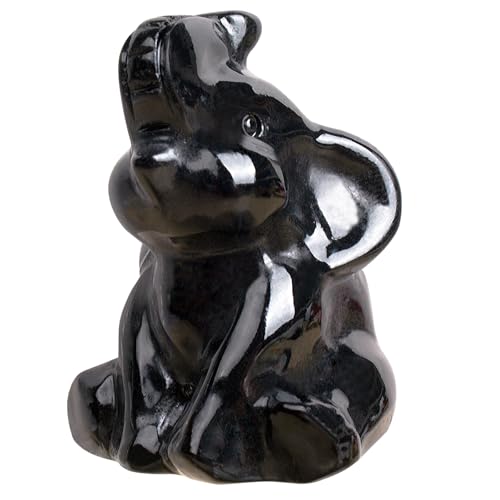 Obsidian Elephant Figurine for Wealth Love Home Office Decor Obsidian Elephant-01