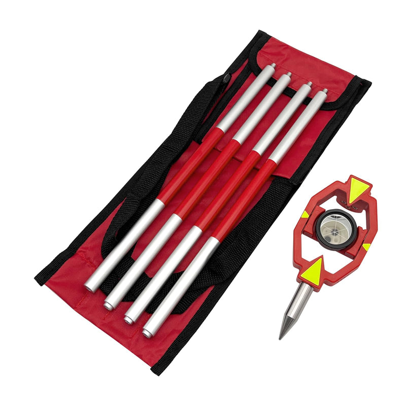 [Australia - AusPower] - Surveying Prism Pole Mini Prism Pole for Total Station with Extendable Aluminum Pole 25.4mm Diameter Offset 17.5mm GMP111 Prism Surveying Kit (17.5mm) 