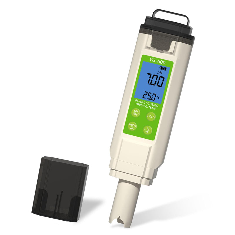 [Australia - AusPower] - 7 in 1 Pool Salt Tester, Digital Salinity & pH ORP Meter for Saltwater Pools, Hot Tubs, Spas, Aquariums, Sodium Chloride Water Quality Monitor 
