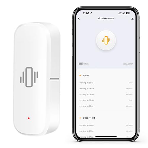 [Australia - AusPower] - 2.4G WiFi Vibration Sensor Shock Alarm Detector SmartLife/Tuya Smart App Notification for Indoor Window Security Door Alarm 