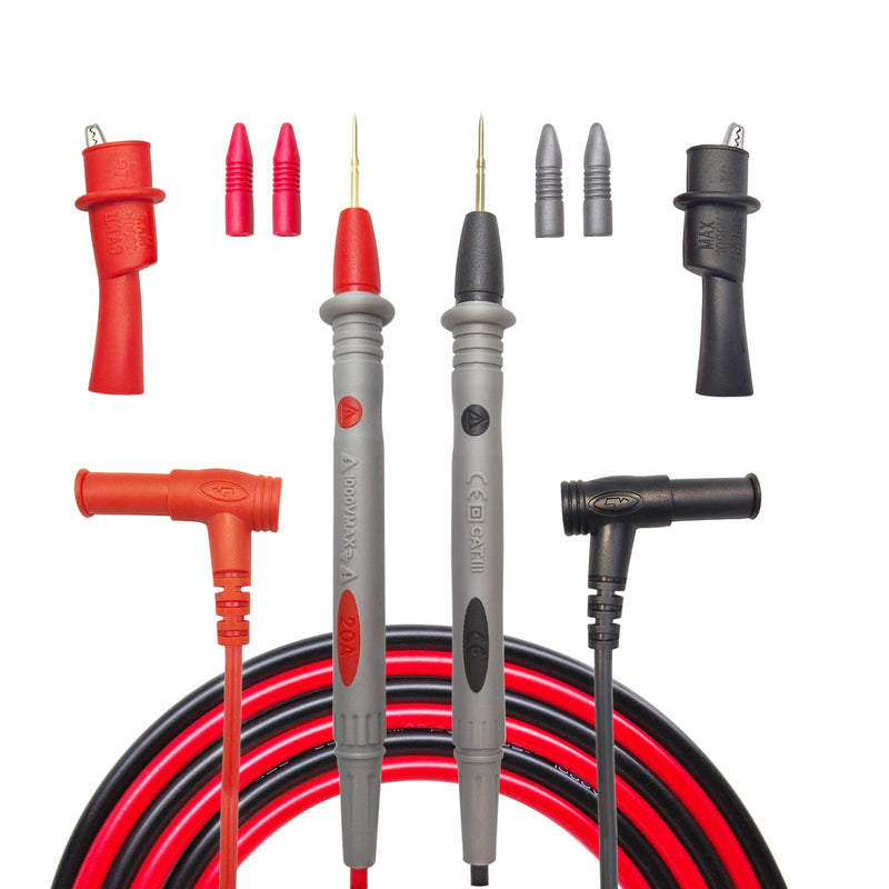 [Australia - AusPower] - Professional Multimeter Test Leads 1000V 20A, 40.5in, Test Leads Kit, Ultra-Sharp Gold-Plated Probes, Silicone Meter Leads for Fluke, AstroAI, Klein Multimeter & Automotive Testing (Upgraded) 1 