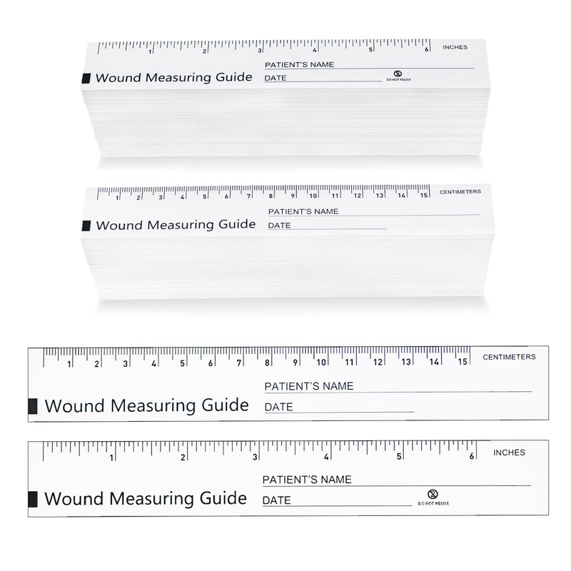 [Australia - AusPower] - 1200 Pcs Wound Measuring Tape 6 Inch Wound Ruler Double Sided Disposable Paper Tape Measure Paper Guide Ruler Measurement Tools for Nurses 1200 