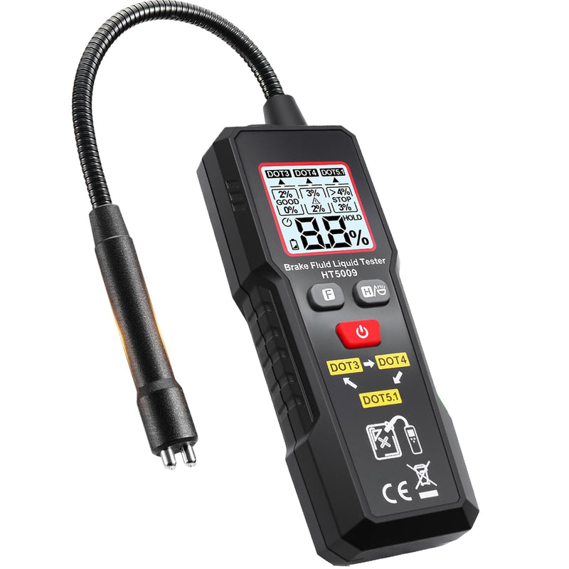 [Australia - AusPower] - Brake Fluid Tester High-Precision Brake Fluid Moisture Tester with 8.5" Gooseneck Probe Digital Brake Fluid Test Tool with Light Data Hold Backlight, Testing for DOT3, DOT4, DOT5.1 