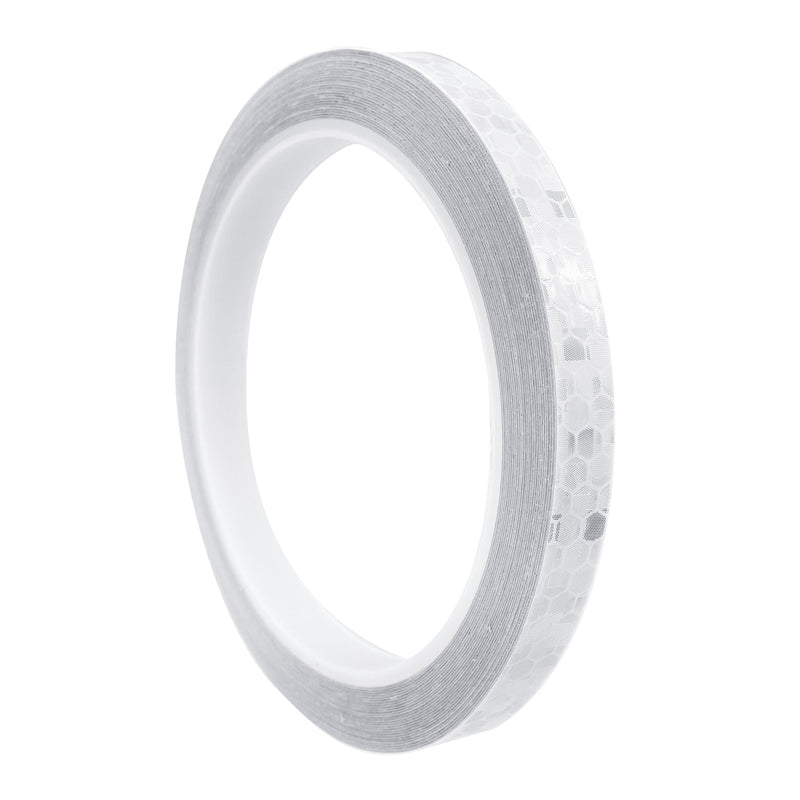 Quacc Reflective Tape 0.4" x 26 Feet Thin Warning Caution Reflector Tape Sticker Waterproof Adhesive Reflective Strip Roll Outdoor Safety for Vehicles Bike Scooter Helmet (White) White