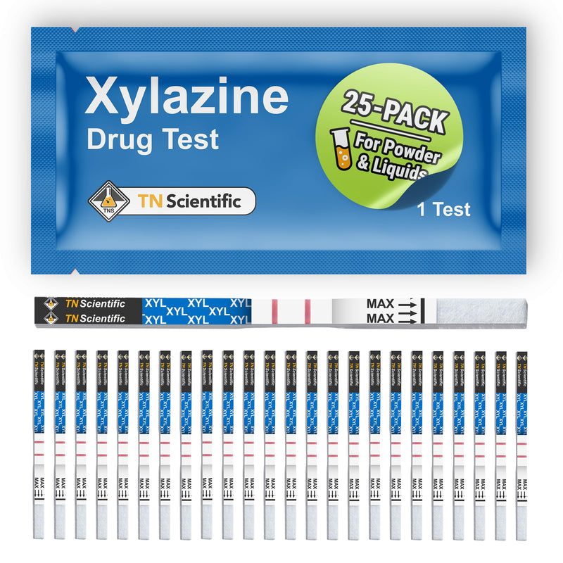 [Australia - AusPower] - Xylazine Drug Test Strips - [Choose Your Quantity] - Powder, Liquid, & Urinalysis Forensic Testing (25) 25 
