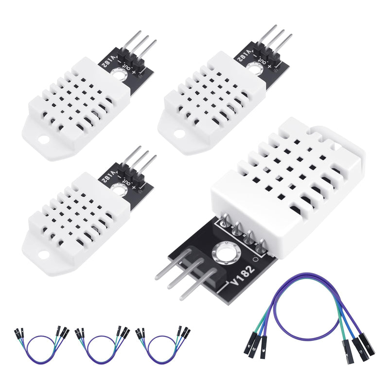 [Australia - AusPower] - 4Pcs DHT22/AM2302 Digital Temperature Humidity Sensor Module with Cable, Temp Range -40~80℃ (±0.5℃), Humidity 0~100% RH (±2%) for A-rduino Electronic Practice DIY, Replace SHT11 SHT15 