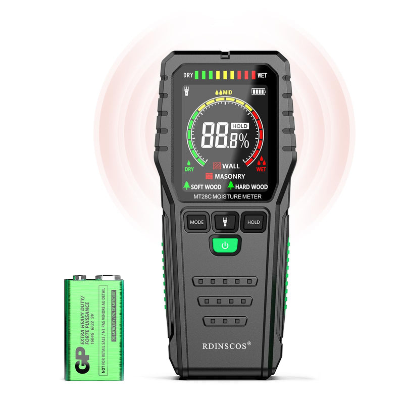 [Australia - AusPower] - Pinless Moisture Meters Non-Invasive Digital Wood Moisture Tester Water Leak Detector for Wall,Lumber, building,Firewood,Humidity Tester (Black_Case) Black_case 