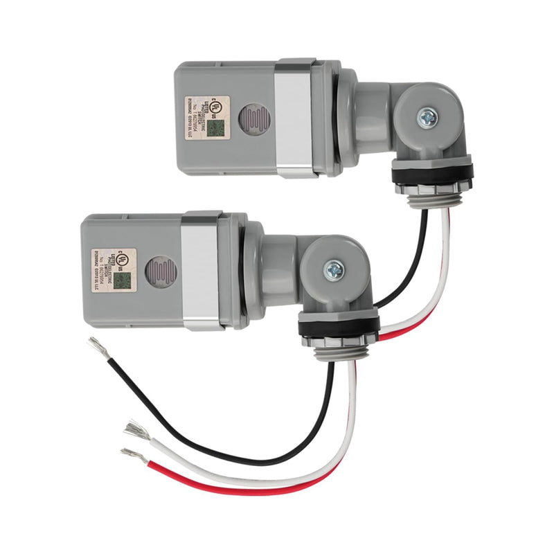 [Australia - AusPower] - 2 Pack Photocell Sensor for Outdoor Lights, 120VAC Dusk to Dawn Photocell Switch, IP54 Waterproof for Yard, Parking Lot, Street 2PC 