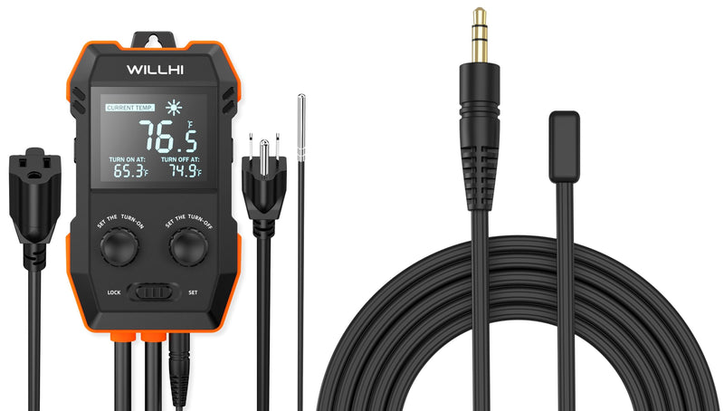 [Australia - AusPower] - 2 Pack WH2408 Temperature Controller and a 1 Pack Probe(Waterproof pro for Aquarium) 