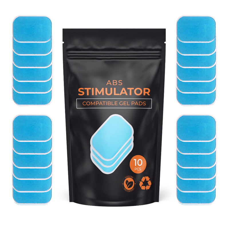 Gel Pads for Abs Stimulator – Hydrogel Pads for EMS AB Trainer, Abdominal Toner Belts & Muscle Toners – Conductive, Skin-Friendly & Long-Lasting EMS Accessories 10 Pcs