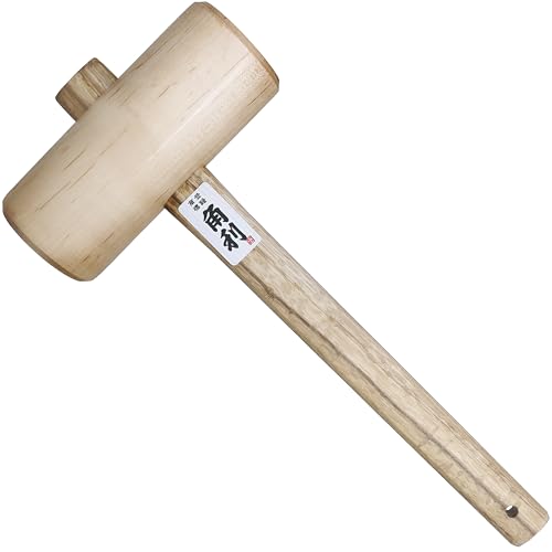 KAKURI Japanese wooden mallet hammer with 60mm heavy-duty round head for woodworking and chiseling