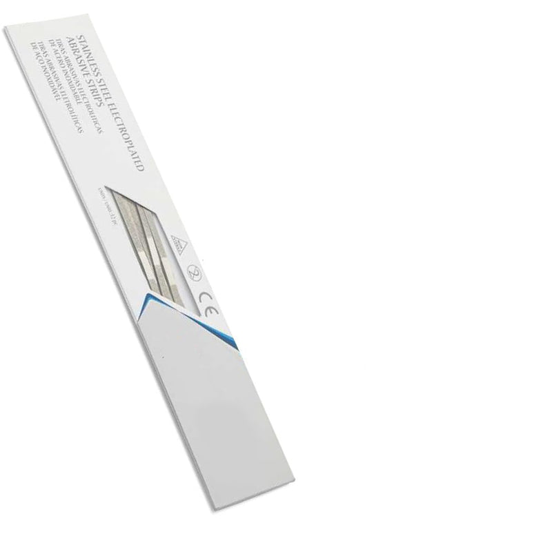 [Australia - AusPower] - Dental Polishing Strips Stainless Steel Gapped 4 MM Med Grit (Single Side) 12/Box… 