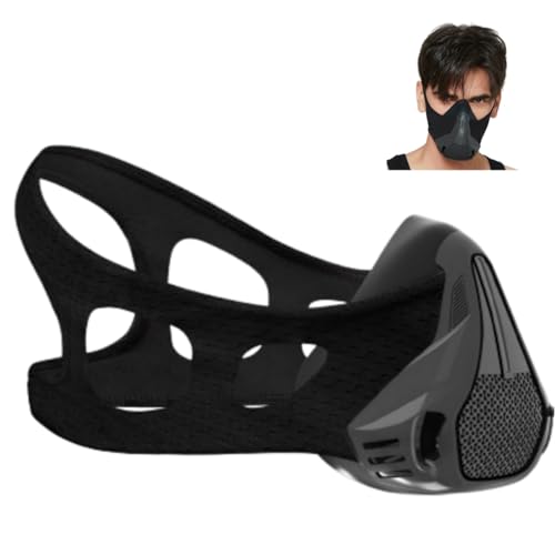 Sports masks for fitness, running training, face mask for high altitudes to improve resistance, cardio and endurance running mask. Phantom training mask Black M