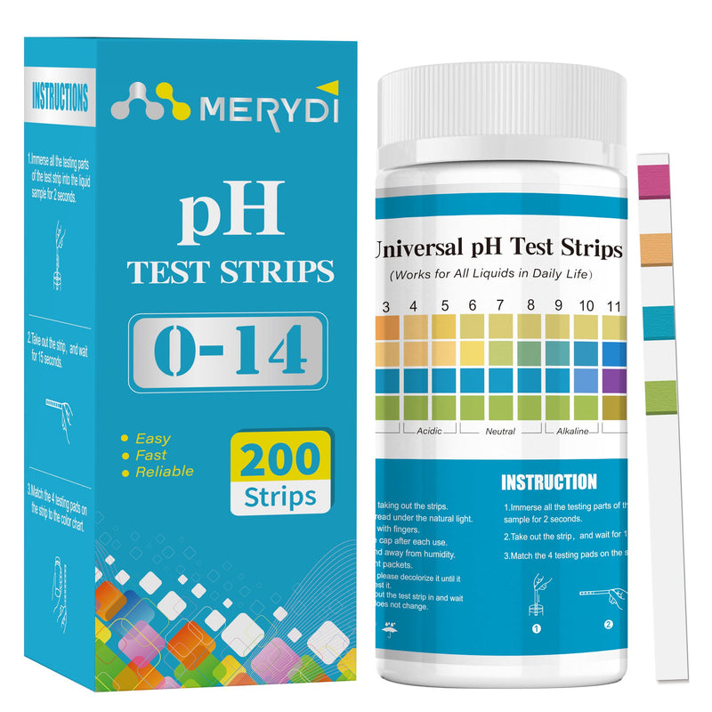 [Australia - AusPower] - 200pcs pH Test Strips (0-14 Range) – Universal Litmus Paper for Water, Pools, Kombucha, Food & Soap Making 