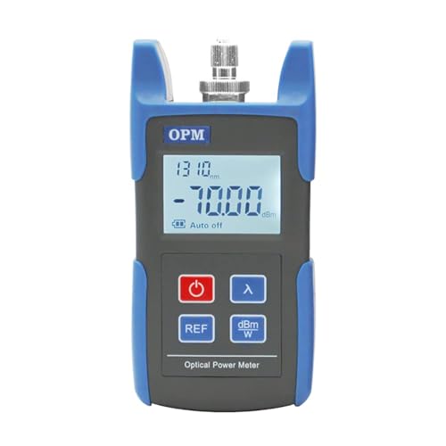 Veimeitk VMT-TL510 portable optical power meter with SC/FC adapters for fiber optic testing, -70 to +10dBm