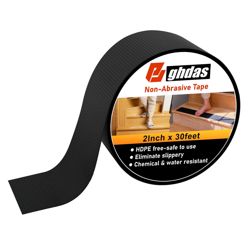 Bghdas Non-Abrasive Grip Wrap Tape, 2In x 30ft, Thick Heavy Duty Tape. Tear, Peel & Slip Resistant for Max Comfort and Control, for Wrapping Tools, Home Goodsm, Hardware, Utility Items More (Black) Black 2" x 30'