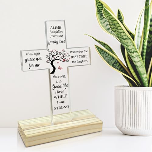 Acrylic Decor Sign Plaque With Stand Gifts For men women, Table decorations for Mom Dad Grandma Friends (Cross0630)